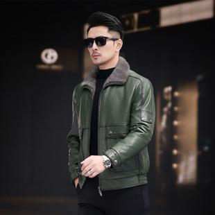 今年流行特惠冬季 头层油蜡牛皮水貂毛内胆皮毛一体不可拆卸 新款