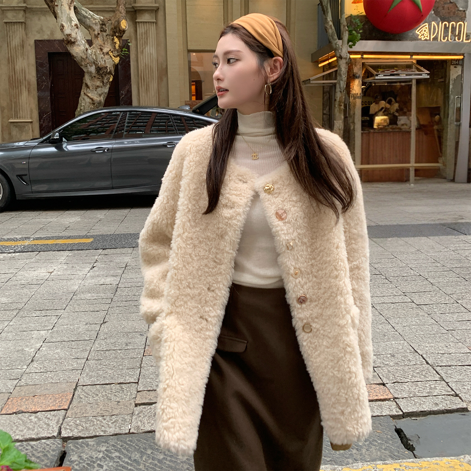 今年流行特惠'精致设计感'全羊毛皮毛一体皮草外套女2025新款爆款