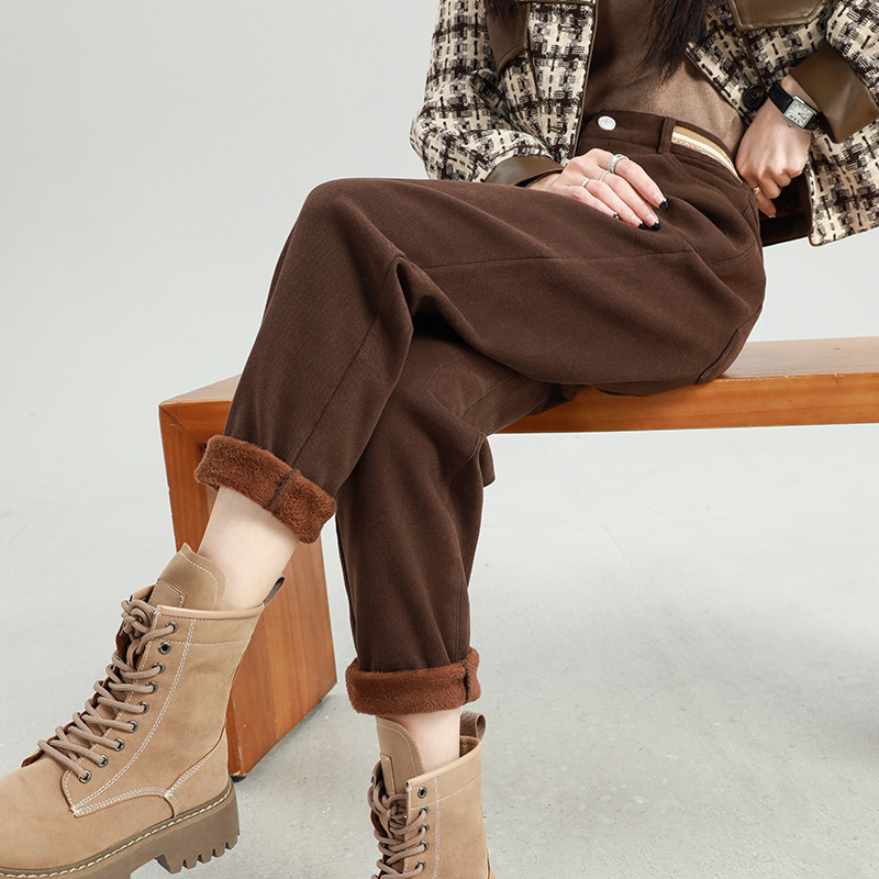 加绒牛仔裤女秋冬新款