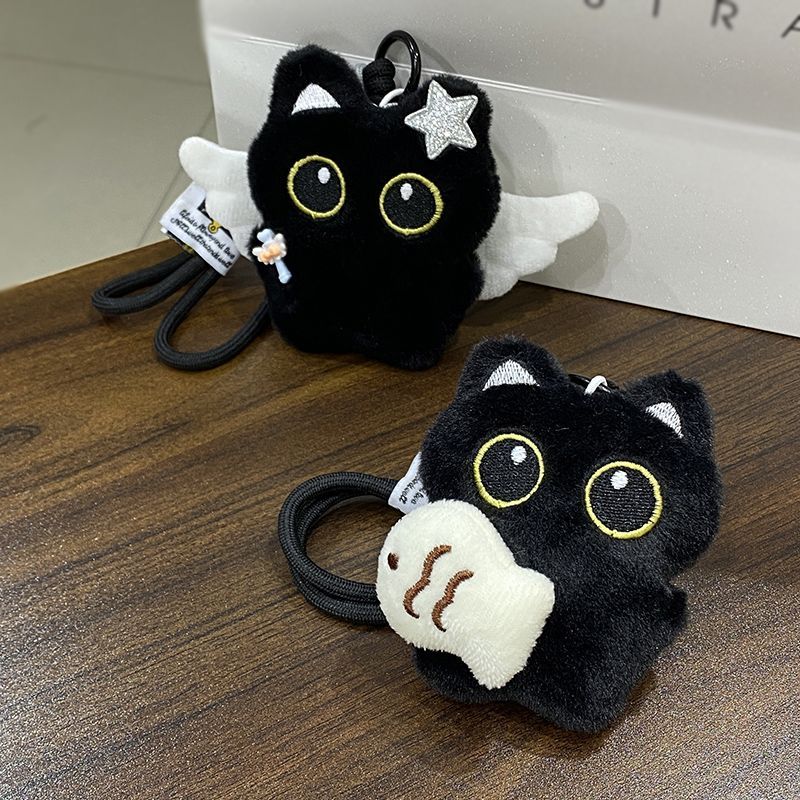 【限购一单】毛绒小黑猫挂件图片