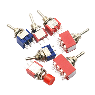 钮子开关扭子纽摇头摇臂拔动拨动MTS-102自复位202两三档二档摇杆