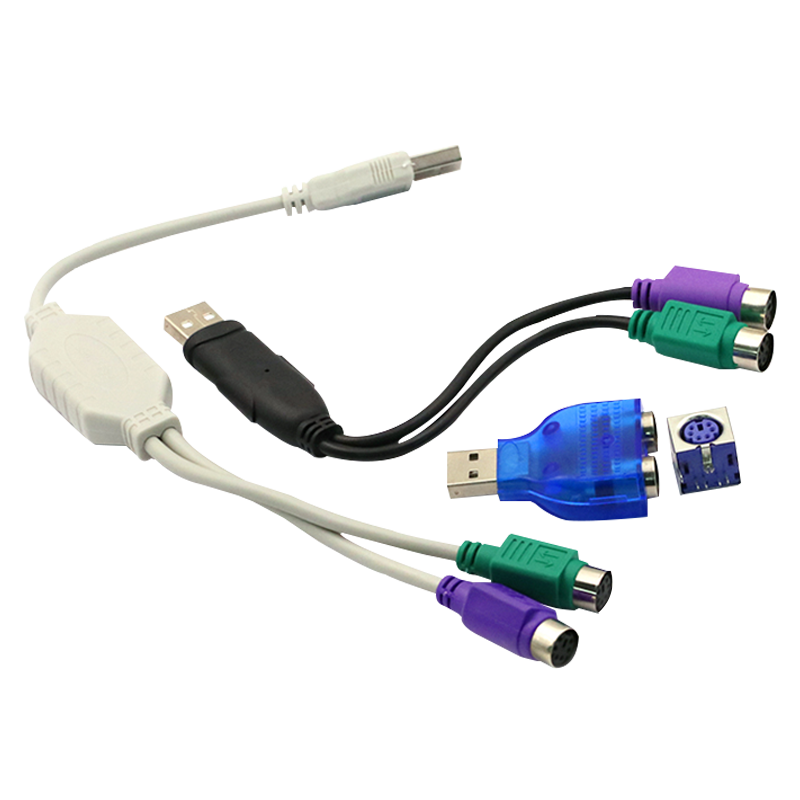 PS2插座公转USB母转接头PS2公转换器USB转PS2转圆头鼠标键盘接口