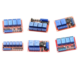 2 3 4 6 8路互锁自锁开关三合一继电器模块5v12V24v 高低电平触发