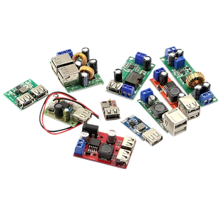 DC-DC降压电源模块6-24V12V24V转5V3A 双USB手机充电板效率97.5%