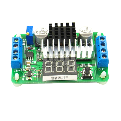 DC-DC LTC1871升压电源模块板3.5~30V 100W 带双路显示电压表红色