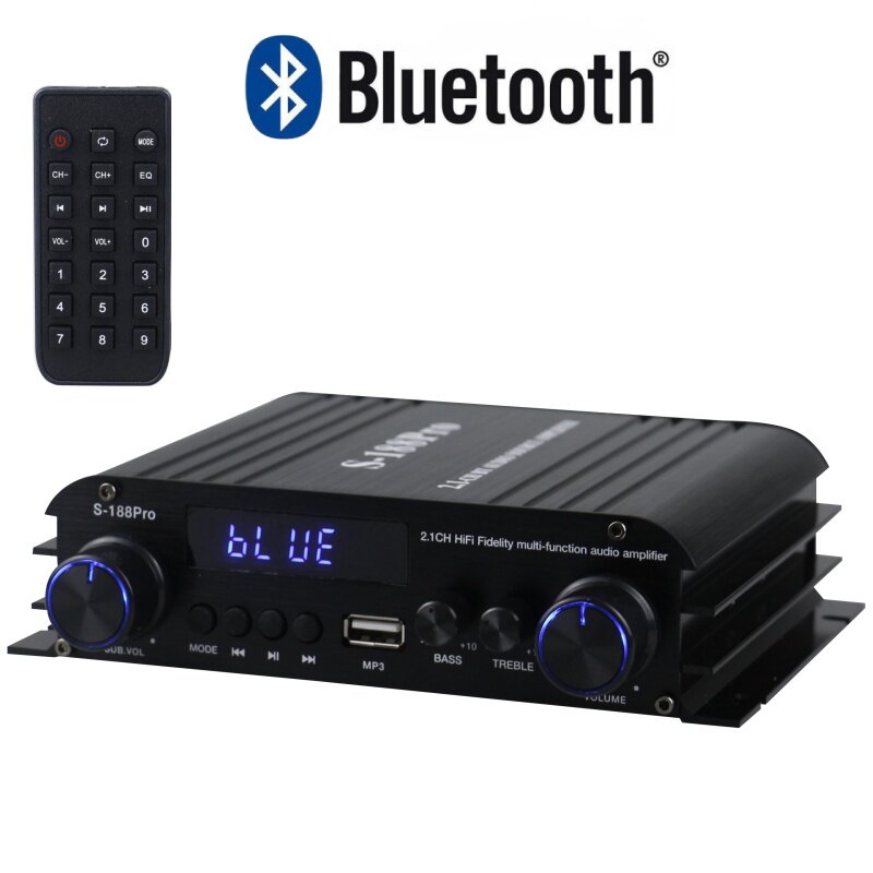 S-188Pro蓝牙功放2.1声道HIFI音质USB多功能遥控数字音频放大器