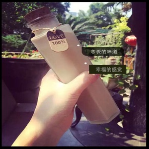 正品六棱泡茶玻璃木塞瓶花茶饮料瓶果汁漂流瓶酿素薰衣草杯子促销