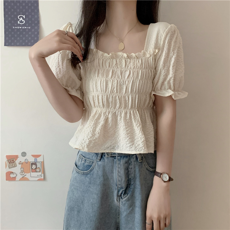 French shirt women's sense of design niche top new style in summer