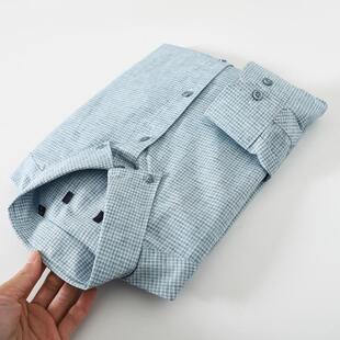 品牌男装尾货2024春季新款男士商务休闲衬衫千鸟格男士长袖衬衣男