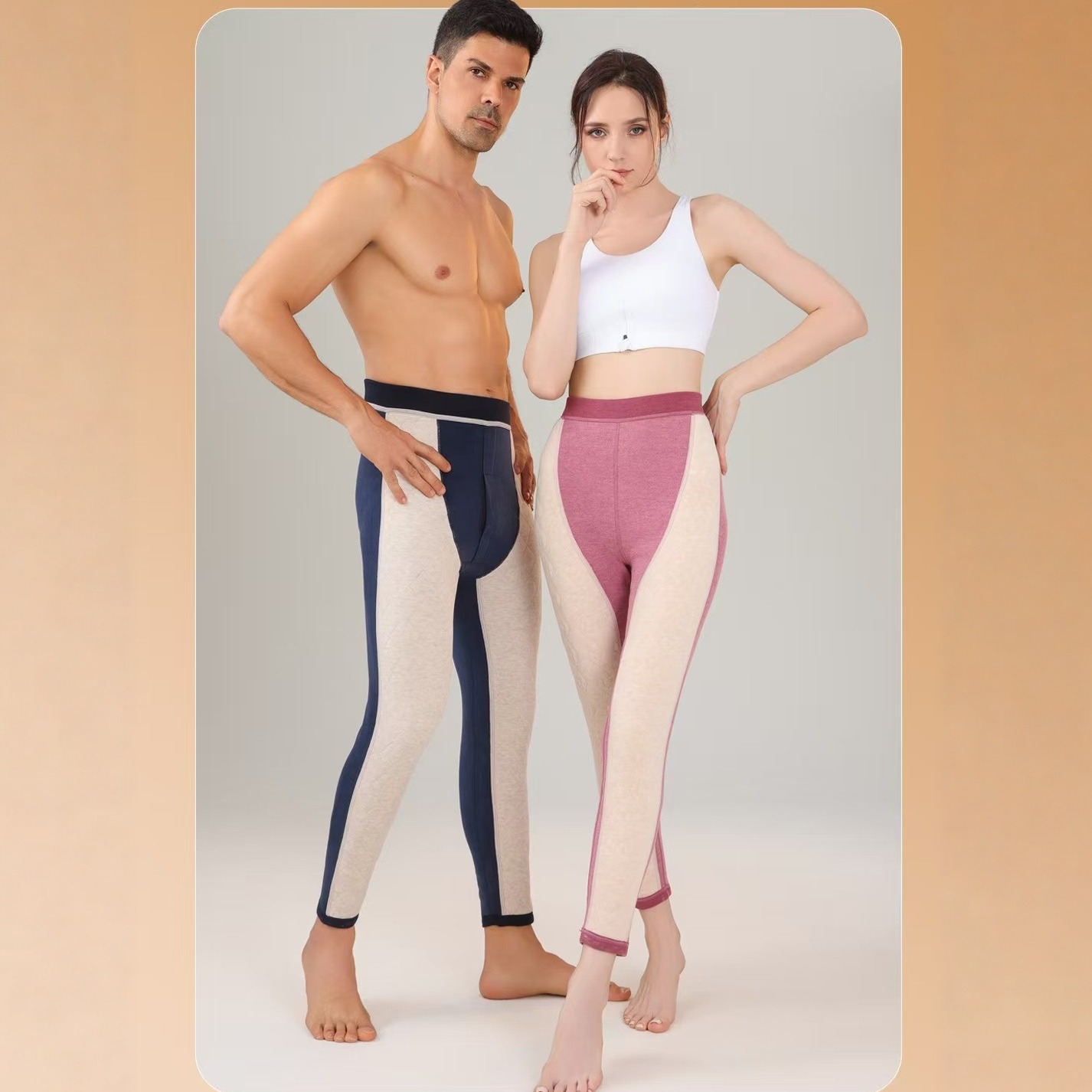 高弹2025年秋季护膝夹层加绒简约