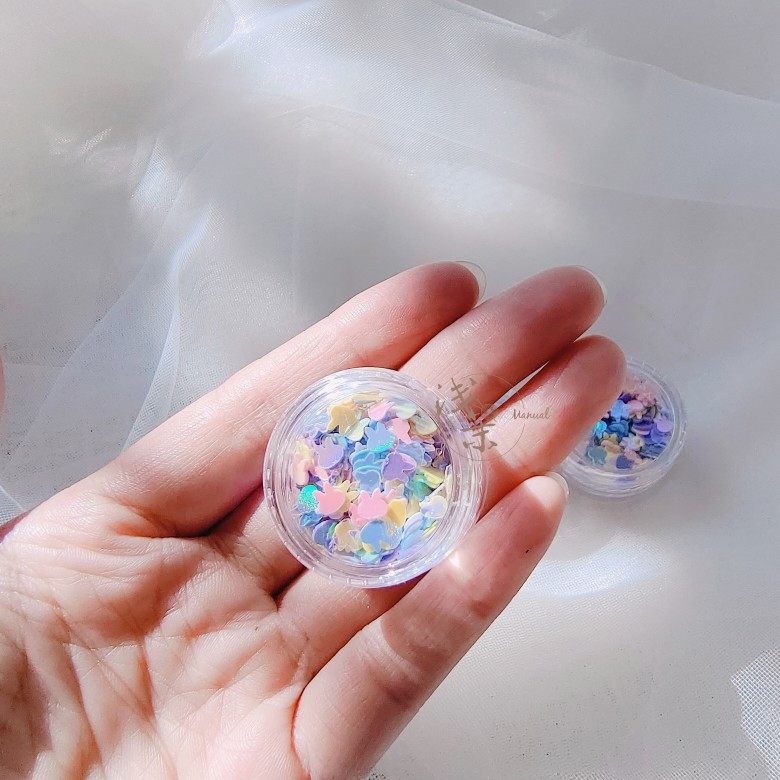 浅茉手工2022新品糖果色4mm兔子头亮片装饰贴片娃用小配件