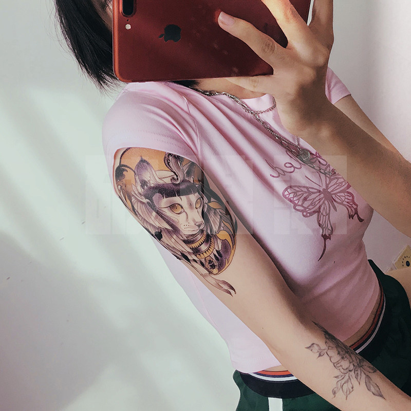 破浪潮纹身贴new school欧洲新传统埃及法老猫仙ins风超酷凹造型