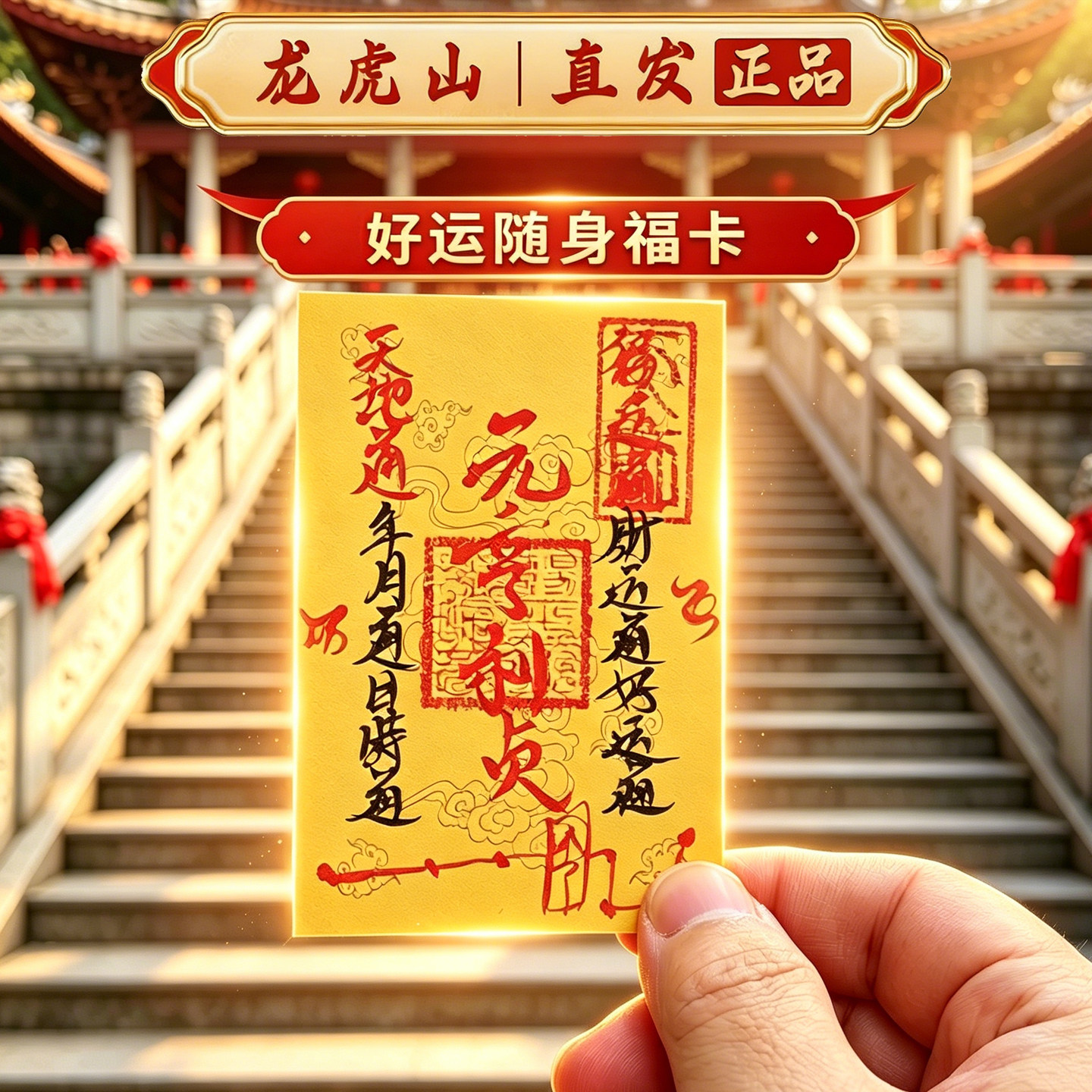 龙虎山手绘元亨利贞旺财卡