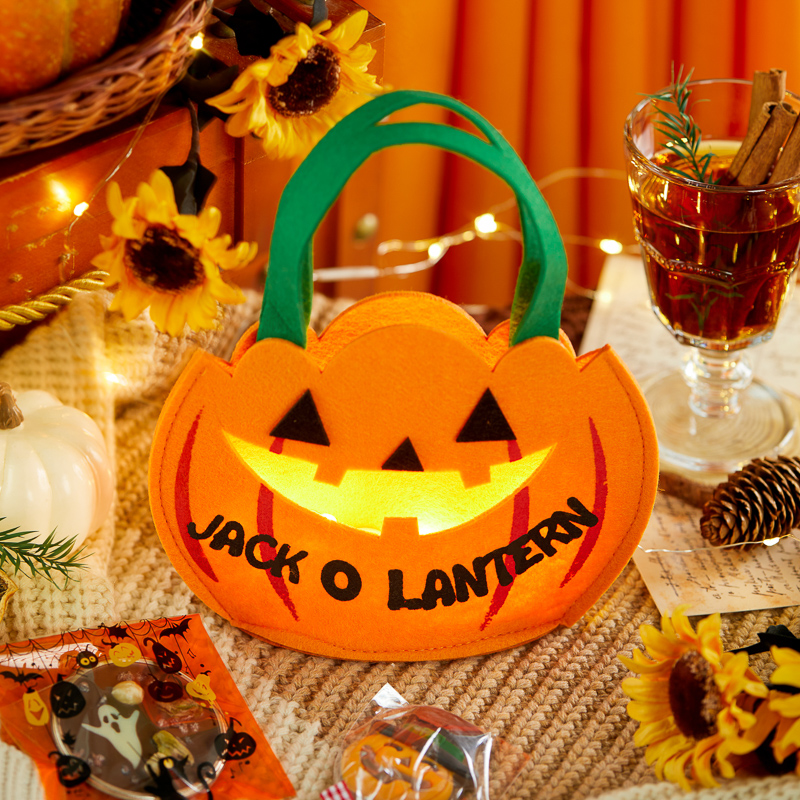 万圣节南瓜手提袋雪花酥糖果袋饼干包装袋儿童零食讨糖袋礼品袋子