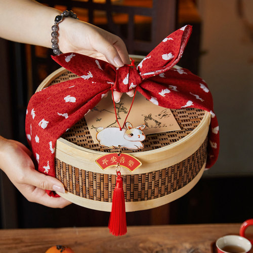 新款高端竹编中秋苏式月饼礼盒