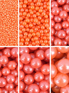 万圣节日装饰糖果橙色风橘色糖珠蛋糕烘焙蛋糕摆件插件秋天系糖豆