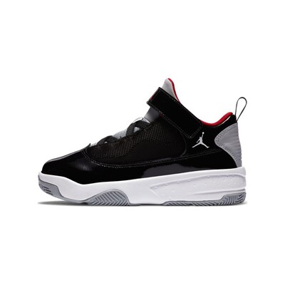 【六饼体育】JordanMaxAura2PS耐磨低帮儿童篮球鞋黑灰色