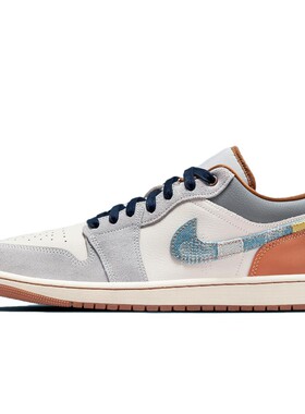 Jordan Air Jordan 1 Low 情人节 低帮 复古篮球鞋 男款 白蓝色