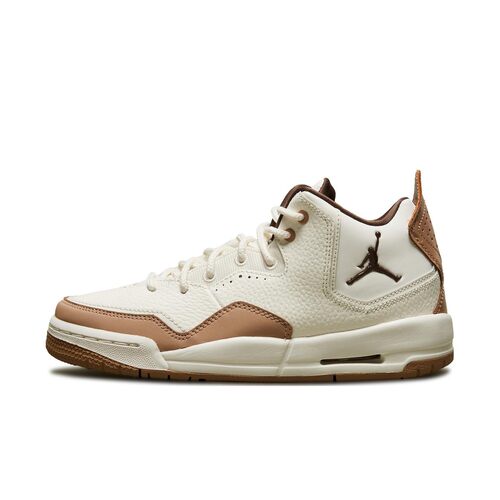 Jordan Courtside 23 合成革 防滑减震耐磨 中帮 儿童篮球鞋 白色