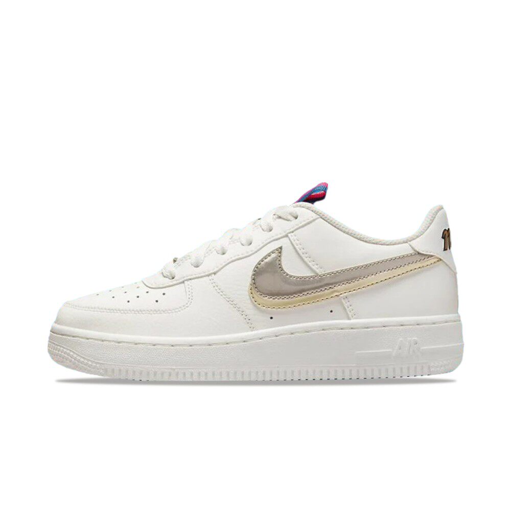 Nike Air Force 1 二层牛皮合成革 休闲 耐磨 低帮 儿童板鞋 白金