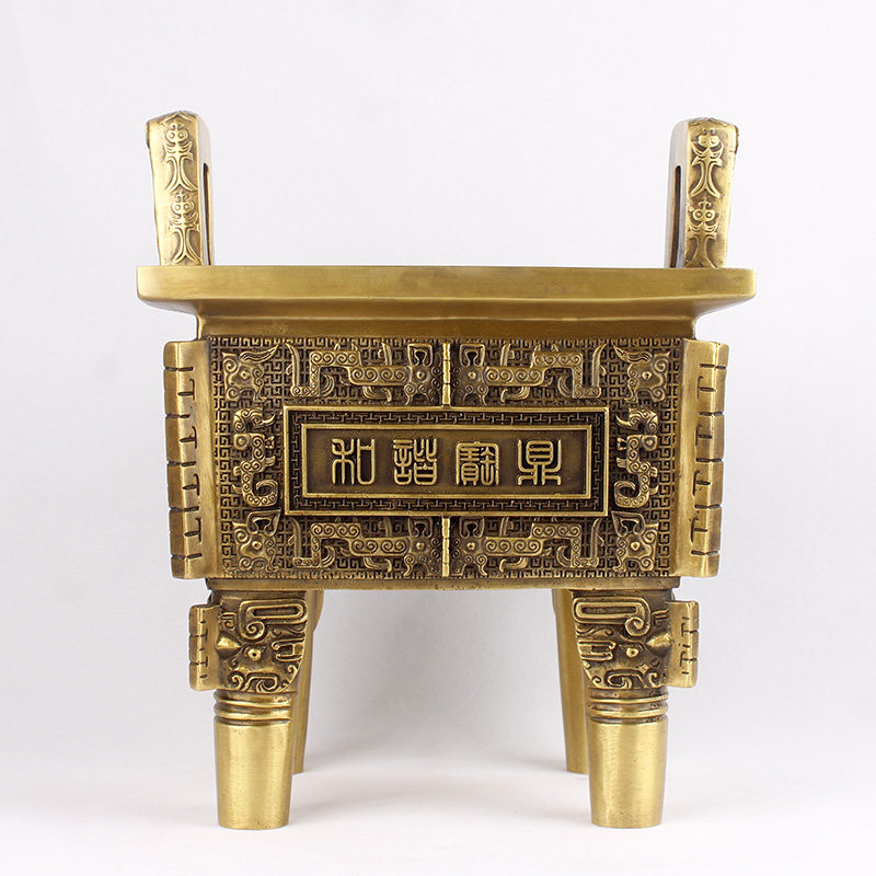纯铜鼎黄铜家居客厅办公桌摆设