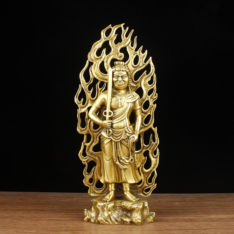 黄铜不动明王不动尊菩萨摆件