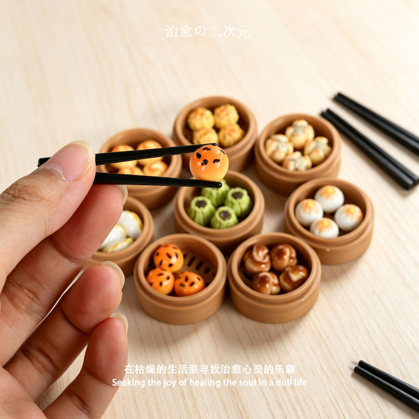 盲袋迷你食玩仿真包子饺子小笼包蒸笼模型过家家儿童玩具奖励礼品