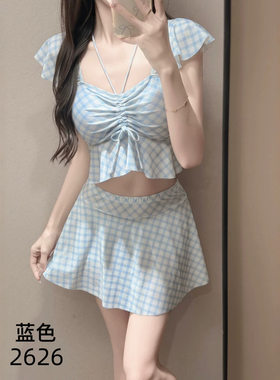 纳思曼2626新款成人泳衣女分体两件套裙式保守夏季游泳玩水泳装