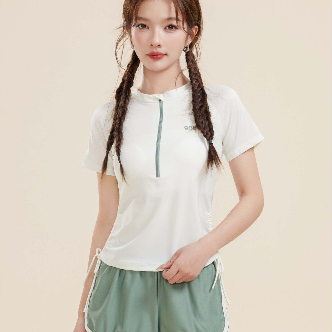 新水美人2605成人运动泳衣女2025新款遮肚显瘦保守高腰分体泳装