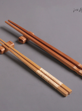 沁雨阁原创高档竹木筷子家用无漆无蜡防滑日料寿司手工尖头单人筷