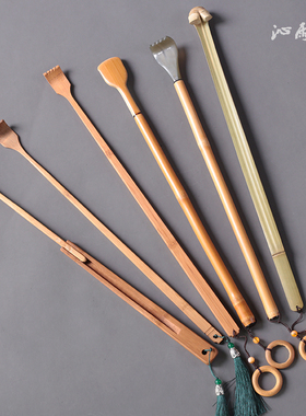 高端竹制痒痒挠牛角不求人抓背神器老头乐日式折叠伸缩抓痒扒