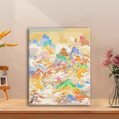 2026新款钻石画天降祥瑞仙境系列治愈系满砖手工diy砖石贴画客厅