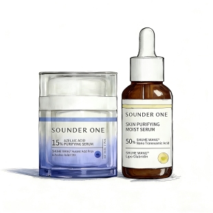 sounder one5%传明酸高浓度渗透纳米包裹&15%壬二酸去痘控油搭档