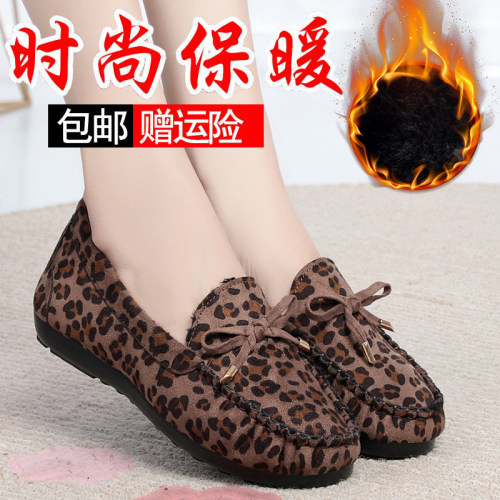 风加绒老北京布鞋豹纹舒适