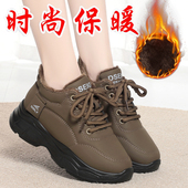 冬季 老年加绒加厚休闲雪地靴软底防滑老人妈妈鞋 老北京布鞋 女棉鞋