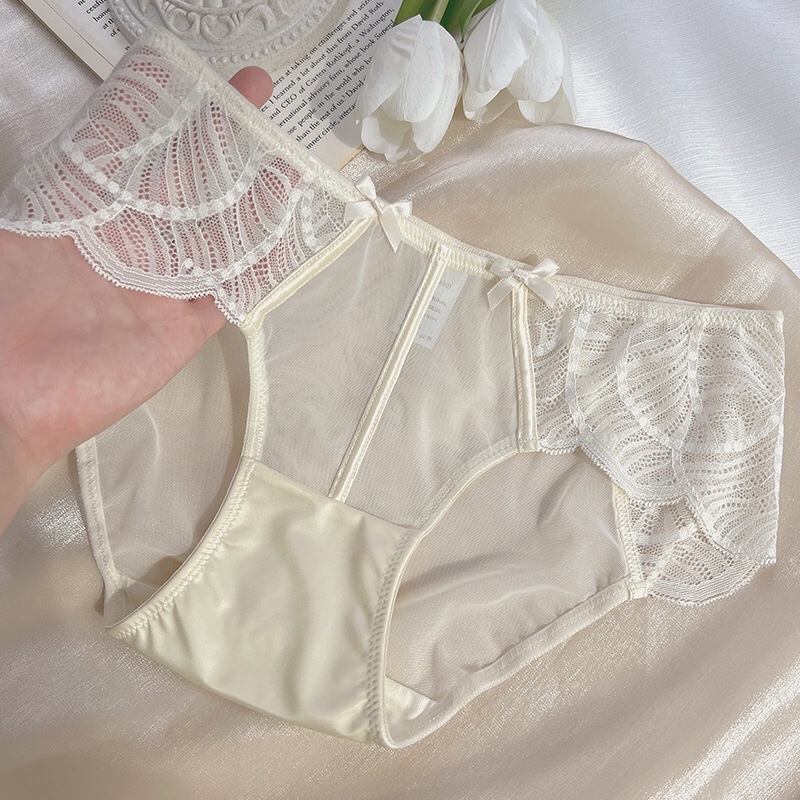 纯欲风女士内裤女蕾丝少女风夏季薄款透气纯棉裆抗菌女生三角裤