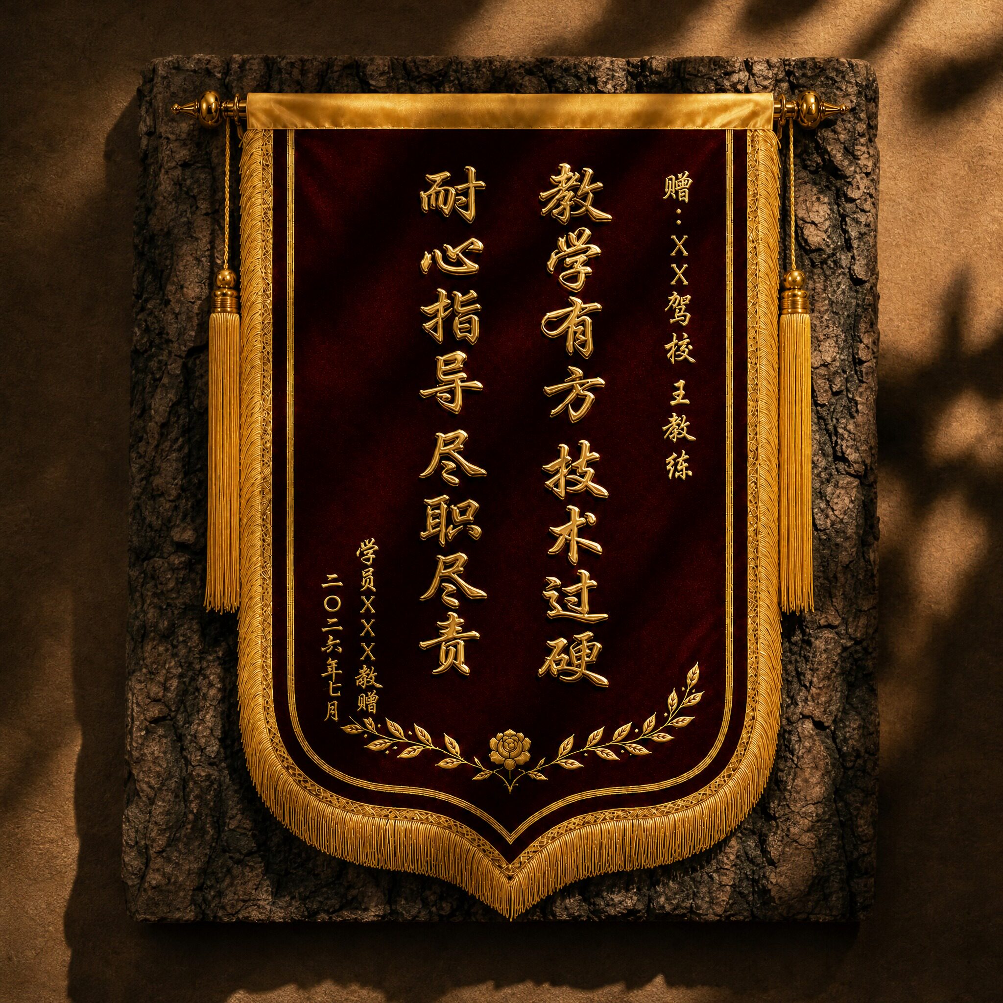 锦旗定制定做感谢驾校教练