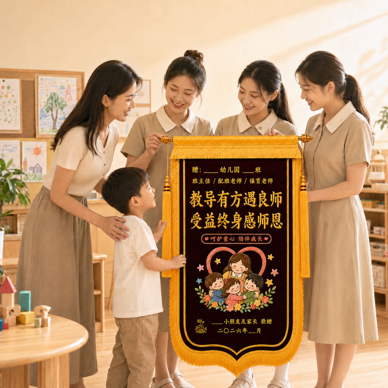 教师节锦旗定制送幼儿园老师