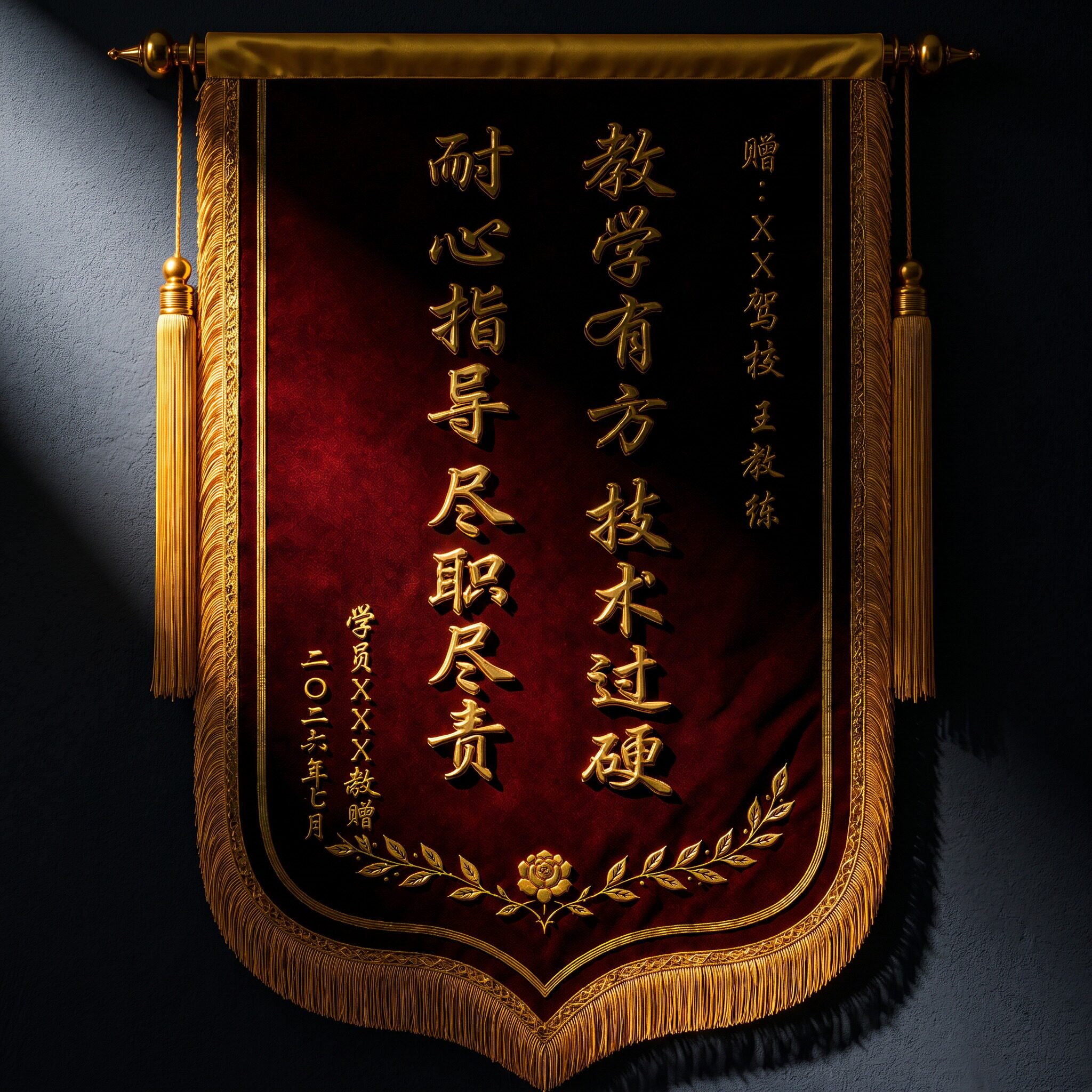 锦旗定制定做感谢驾校教练