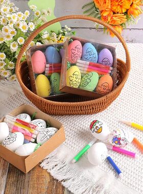 '1PC Easer DIY Hand-pained Eggs Caroon Bunny Paining Eggs Ki