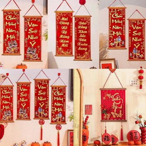 Vietnam Spring Festival Couplets Flocking New Year Fu Hangin