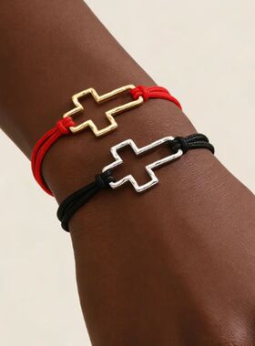 Simplicity ndy Cross Hollow Bracelets for Women Men Personal