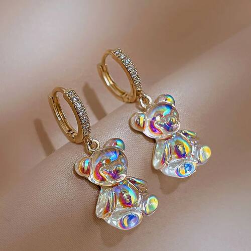 Cute Acrylic Candy Gummy Bear Dangle Earrings for Women Rain