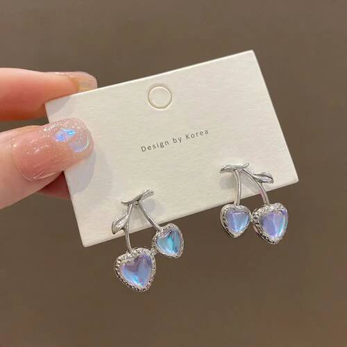 Women Jewelry Red Cherry Stud Earrings Sweet Lovely Dangle E