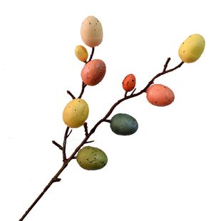 2PCS Easter Egg e Branch Artificial Foam Easter Egg Flower P
