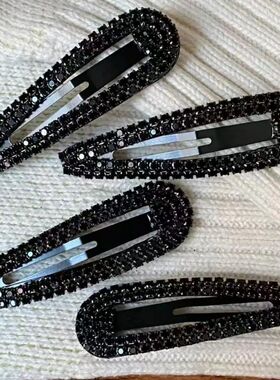 Black Rhinestone Hair Clips Sparkly Crystal Hairpins Hair Ac