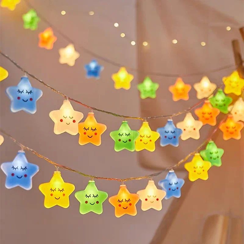 LED Lights String Star Garland Lamp USB/Battery Powered For