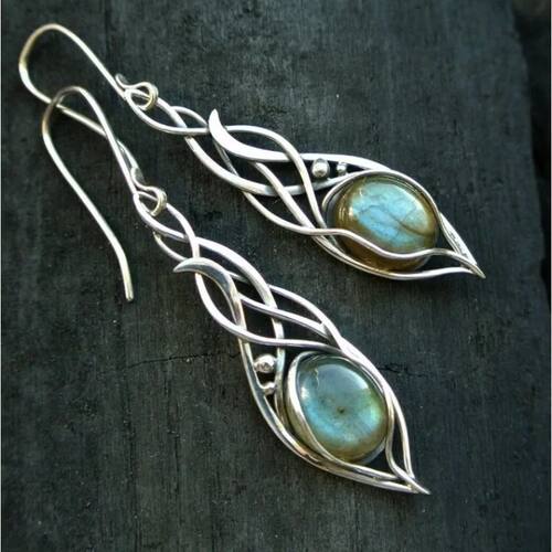 Dazzling Elegant Silver Color Cross Fashion Green Stone Earr