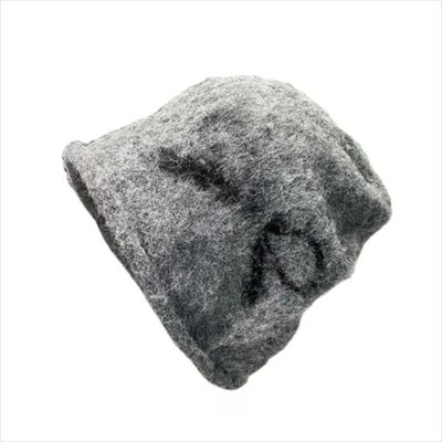 Large Head Size Knitted Pile Cap Face Slimming Cable Knit Wo