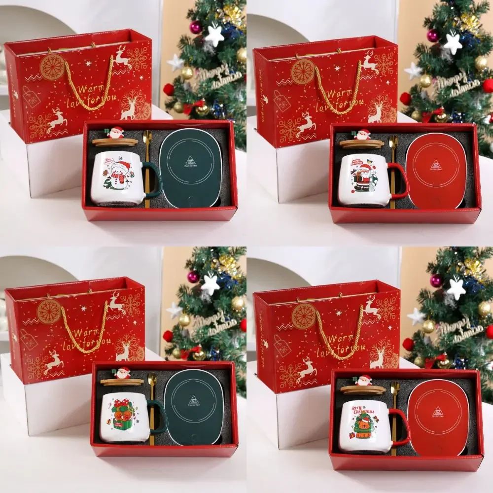 Christmas Gifts Kit Wooden Lid 55℃ Merry Santa Claus Patter